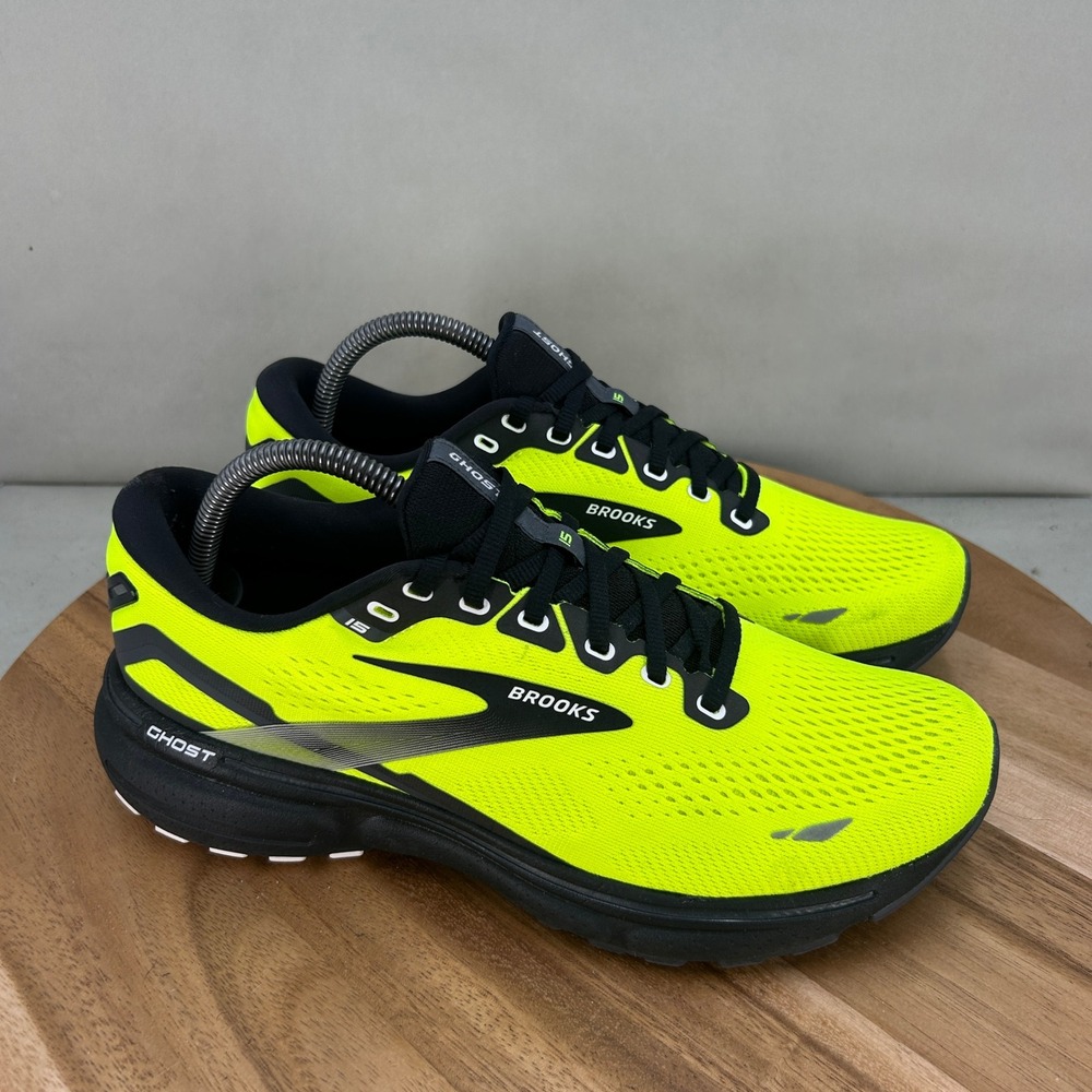 Brooks Ghost 15 Mens Running Shoes Yellow Black 1103931D762 Size 8.5 Medium D